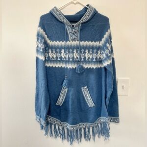 Alpaca Connection Long Hooded Sweater- Size Large